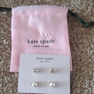 Kate Spade cream and clear studs